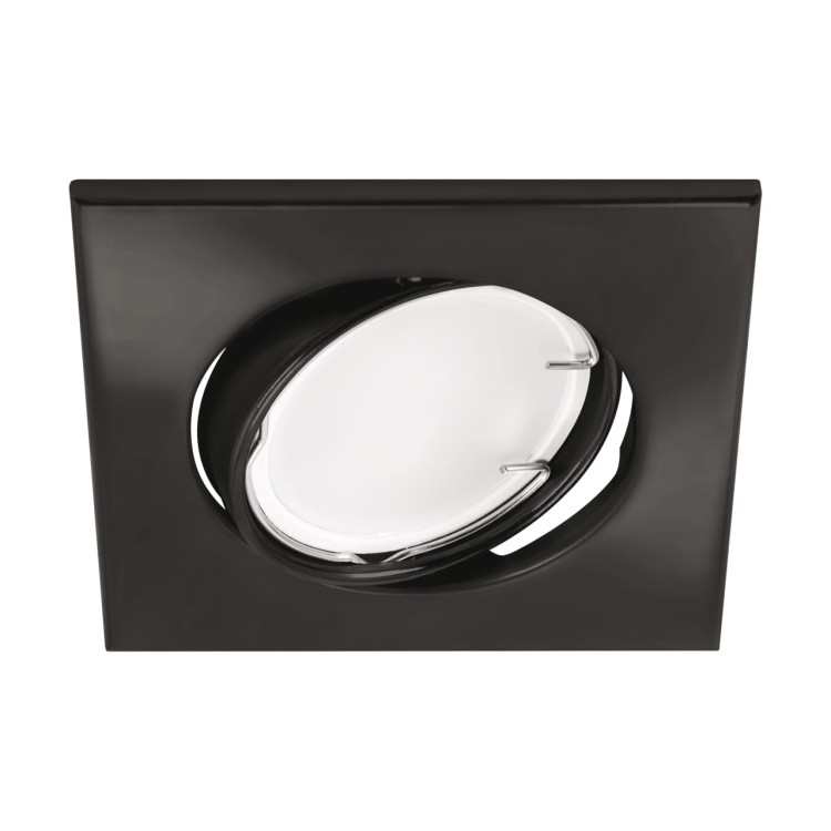 Oczko sufitowe LED kwadratowe BONO D BLACK 03981 Struhm Ideus GU10 wpuszczane do zabudowy sufitu podwieszanego lampa oprawa czarna czarne czarny