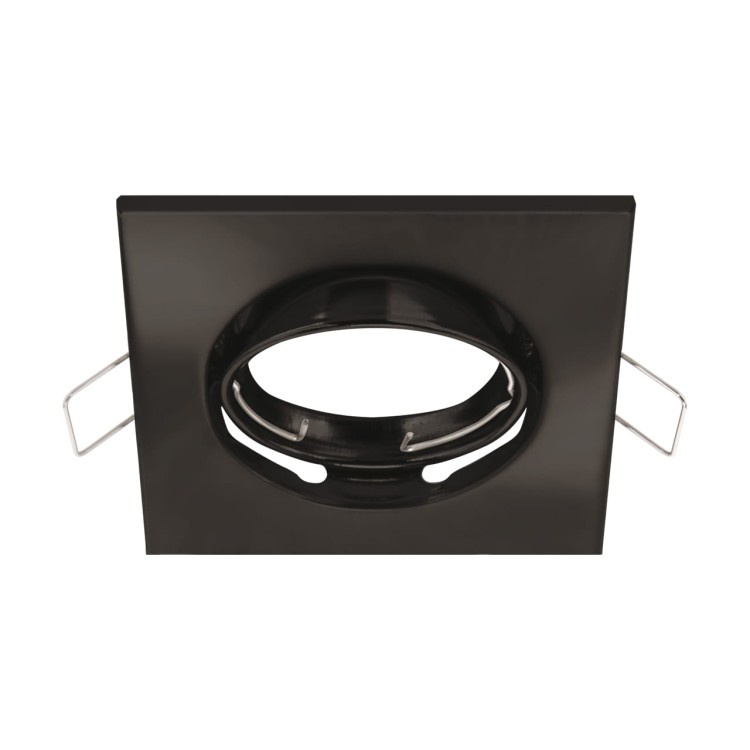 Oczko sufitowe LED kwadratowe BONO D BLACK 03981 Struhm Ideus GU10 wpuszczane do zabudowy sufitu podwieszanego lampa oprawa czarna czarne czarny
