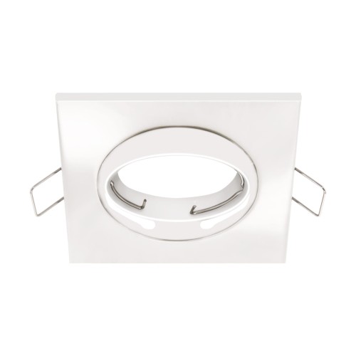 Oczko sufitowe LED kwadratowe BONO D WHITE 03980 Struhm Ideus GU10 wpuszczane do zabudowy sufitu podwieszanego lampa oprawa biała białe biały