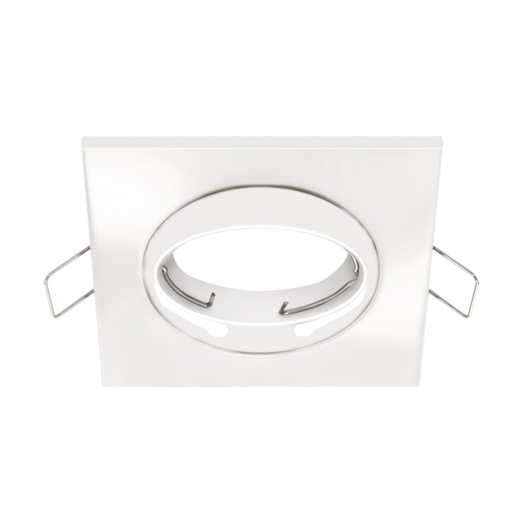 Oczko sufitowe LED kwadratowe BONO D WHITE 03980 Struhm Ideus GU10 wpuszczane do zabudowy sufitu podwieszanego lampa oprawa biała białe biały