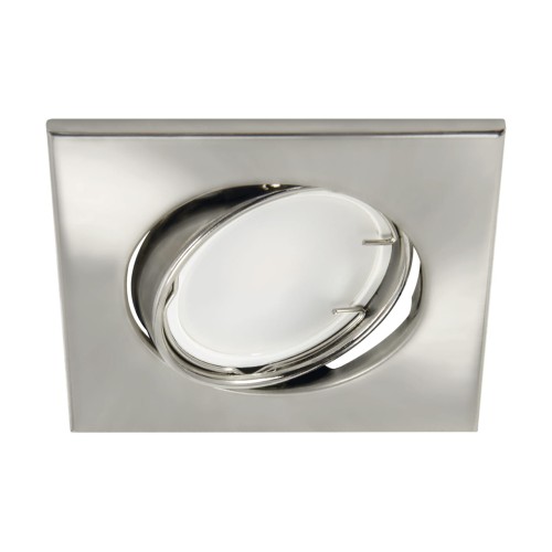 Oczko sufitowe LED kwadratowe BONO D CHROME 03978 Struhm Ideus GU10 wpuszczane do zabudowy sufitu podwieszanego lampa oprawa chrom srebrna