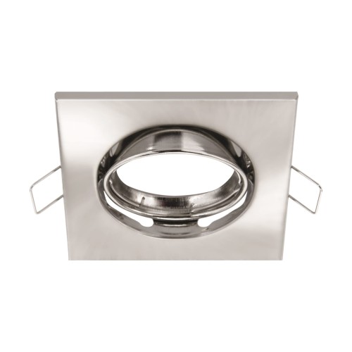 Oczko sufitowe LED kwadratowe BONO D CHROME 03978 Struhm Ideus GU10 wpuszczane do zabudowy sufitu podwieszanego lampa oprawa chrom srebrna