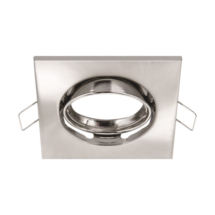 Oczko sufitowe LED kwadratowe BONO D CHROME 03978 Struhm Ideus GU10 wpuszczane do zabudowy sufitu podwieszanego lampa oprawa chrom srebrna