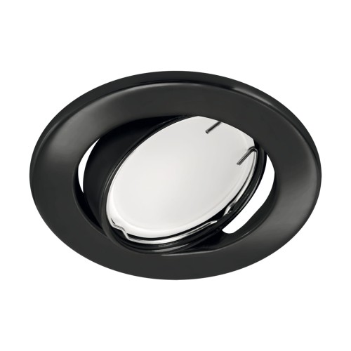 Oczko sufitowe LED okrągłe BONO C BLACK 03977 Struhm Ideus GU10 wpuszczane do zabudowy sufitu podwieszanego lampa oprawa czarna czarne czarny