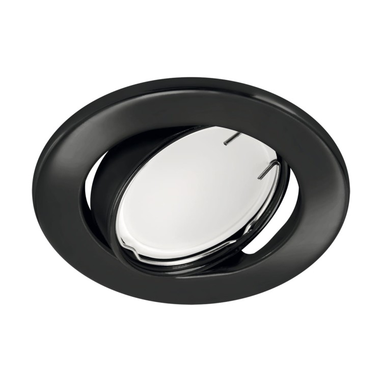 Oczko sufitowe LED okrągłe BONO C BLACK 03977 Struhm Ideus GU10 wpuszczane do zabudowy sufitu podwieszanego lampa oprawa czarna czarne czarny