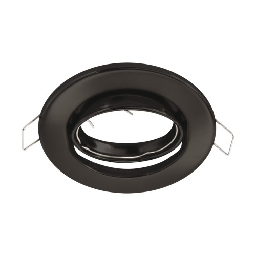 Oczko sufitowe LED okrągłe BONO C BLACK 03977 Struhm Ideus GU10 wpuszczane do zabudowy sufitu podwieszanego lampa oprawa czarna czarne czarny