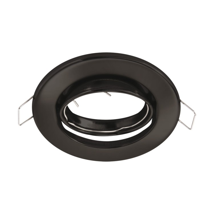 Oczko sufitowe LED okrągłe BONO C BLACK 03977 Struhm Ideus GU10 wpuszczane do zabudowy sufitu podwieszanego lampa oprawa czarna czarne czarny
