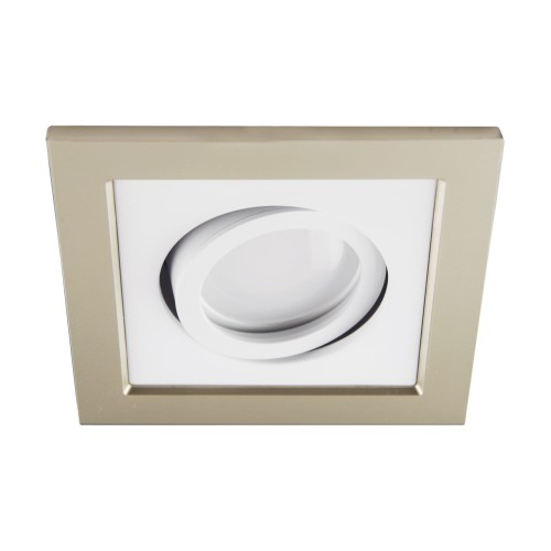Oczko sufitowe LED kwadratowe BORYS D BEIGE/WHITE 03220 Struhm Ideus GU10 wpuszczane do zabudowy sufitu podwieszanego lampa oprawa beżowy biały beżowo białe