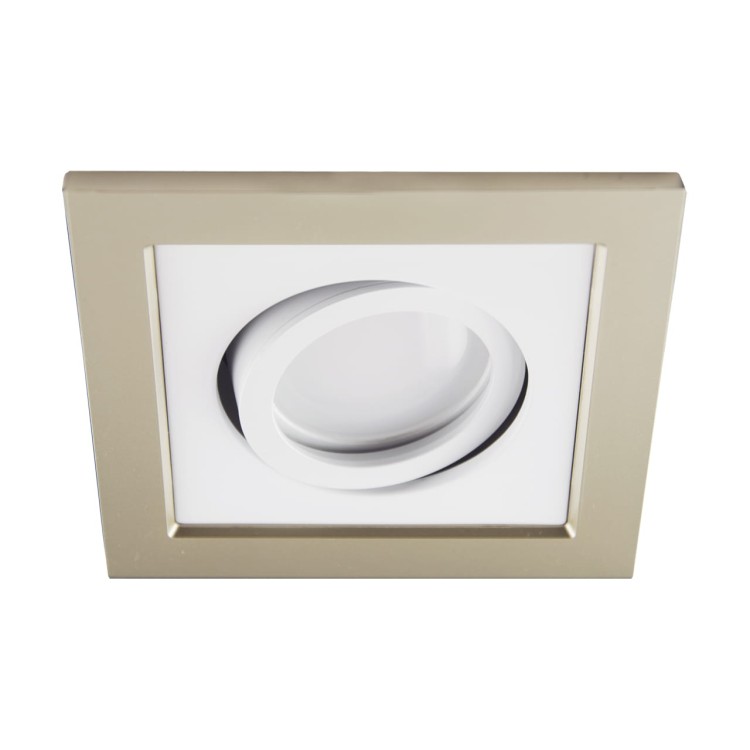 Oczko sufitowe LED kwadratowe BORYS D BEIGE/WHITE 03220 Struhm Ideus GU10 wpuszczane do zabudowy sufitu podwieszanego lampa oprawa beżowy biały beżowo białe