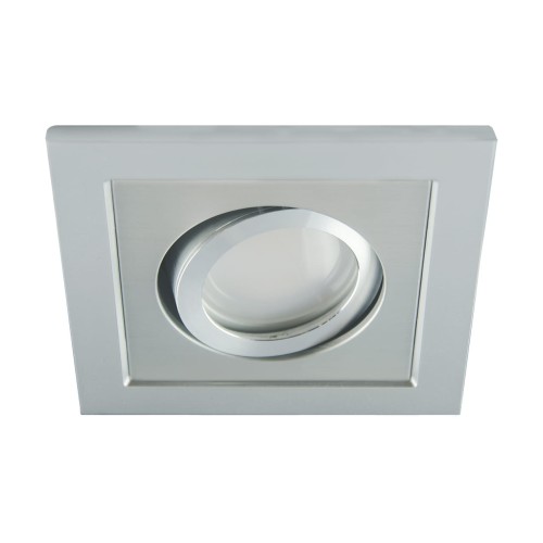 Oczko sufitowe LED kwadratowe BORYS D SILVER/SILVER 03218 Struhm Ideus GU10 wpuszczane do zabudowy sufitu podwieszanego lampa oprawa srebrny srebrna srebrne