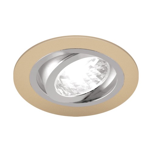 Oczko sufitowe LED okrągłe ALUM C BEIGE/CHROME 03623 Struhm Ideus GU10 wpuszczane do zabudowy sufitu podwieszanego lampa oprawa beżowy beżowe chrom