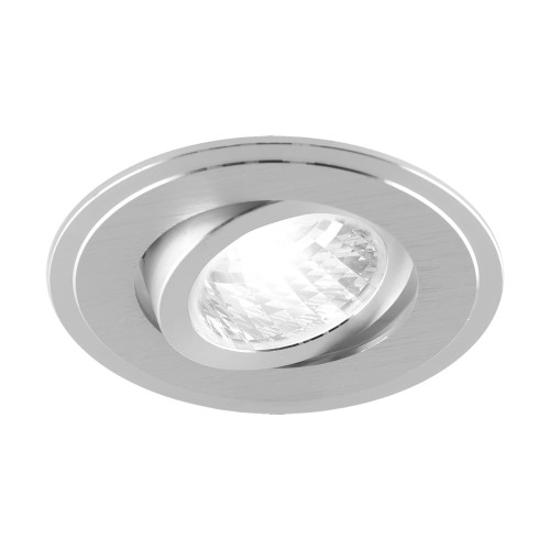 Oczko sufitowe LED okrągłe ALUM C SILVER 03096 Struhm Ideus GU10 wpuszczane do zabudowy sufitu podwieszanego lampa oprawa srebrny srebrne szary szare