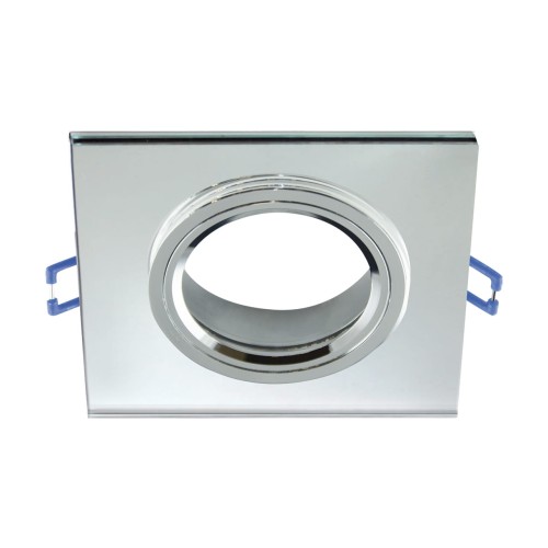 Oczko sufitowe LED kwadratowe SELENA D CLEAR 03596 Struhm Ideus szklane wpuszczane do zabudowy sufitu podwieszanego lampa oprawa przezroczysty przezroczyste szkło chrom