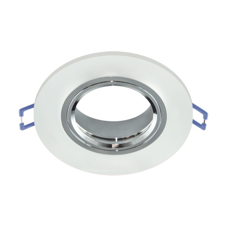 Oczko sufitowe LED okrągłe SELENA C FROSTED 03597 Struhm Ideus szklane wpuszczane do zabudowy sufitu podwieszanego lampa oprawa mrożone szkło chrom