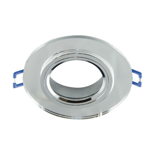 Oczko sufitowe LED okrągłe SELENA D CLEAR 03596 Struhm Ideus szklane wpuszczane do zabudowy sufitu podwieszanego lampa oprawa przezroczysty przezroczyste szkło chrom