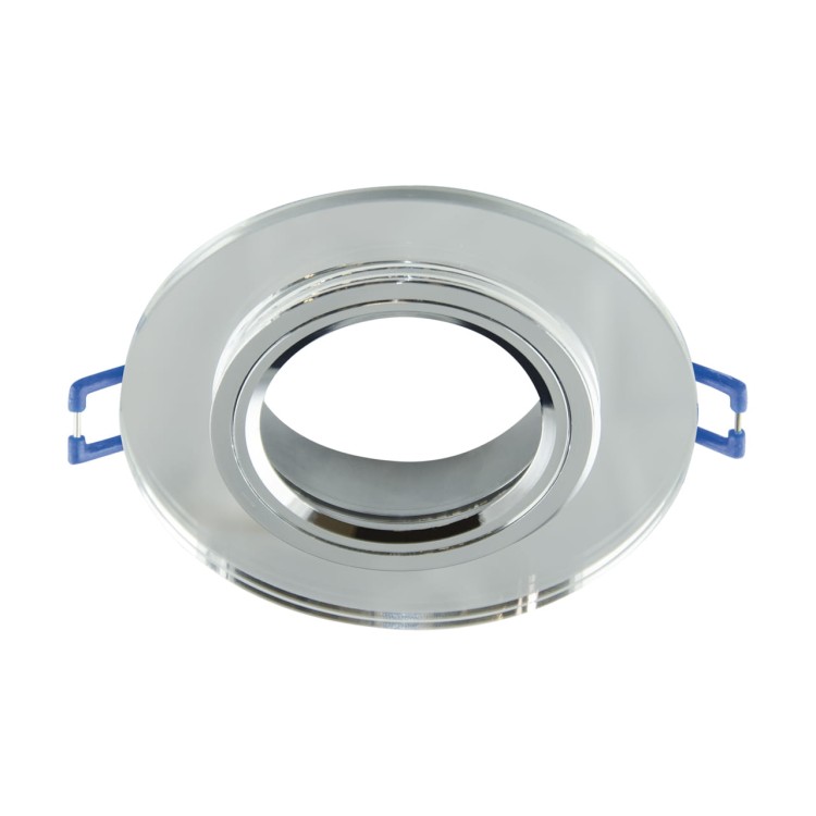 Oczko sufitowe LED okrągłe SELENA D CLEAR 03596 Struhm Ideus szklane wpuszczane do zabudowy sufitu podwieszanego lampa oprawa przezroczysty przezroczyste szkło chrom