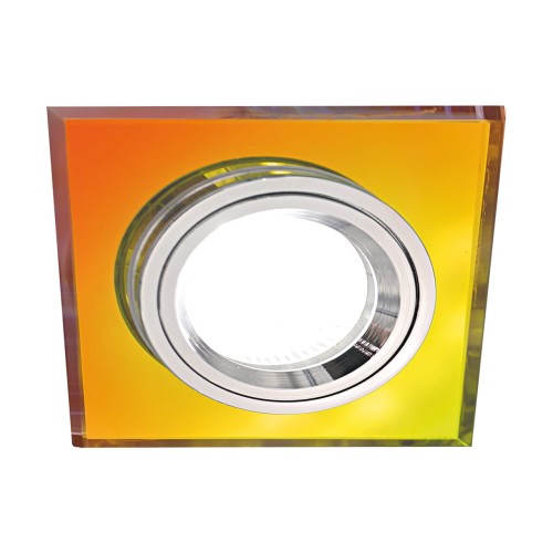 Oczko sufitowe LED kwadratowe STAN D MULTI 02925 Struhm Ideus szklane wpuszczane do zabudowy sufitu podwieszanego lampa oprawa przezroczysty przezroczyste szkło kameleon chrom