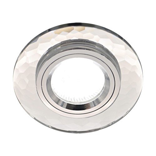 Oczko sufitowe LED okrągłe HANNA C CHROME 02922 Struhm Ideus szklane wpuszczane do zabudowy sufitu podwieszanego lampa oprawa przezroczysty przezroczyste szkło chrom