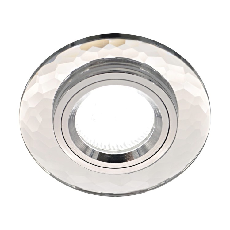 Oczko sufitowe LED okrągłe HANNA C CHROME 02922 Struhm Ideus szklane wpuszczane do zabudowy sufitu podwieszanego lampa oprawa przezroczysty przezroczyste szkło chrom