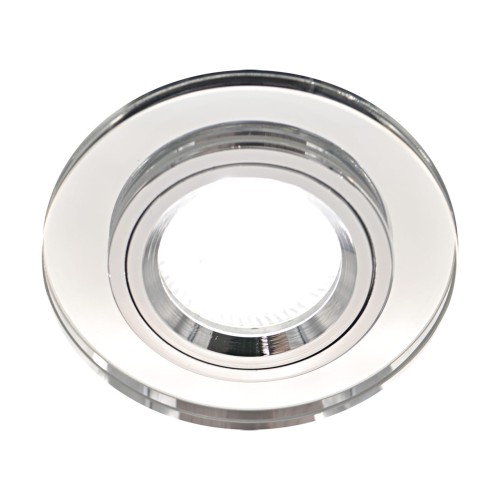 Oczko sufitowe LED okrągłe RIANA C CHROME 02921 Struhm Ideus szklane wpuszczane do zabudowy sufitu podwieszanego lampa oprawa przezroczysty przezroczyste szkło chrom