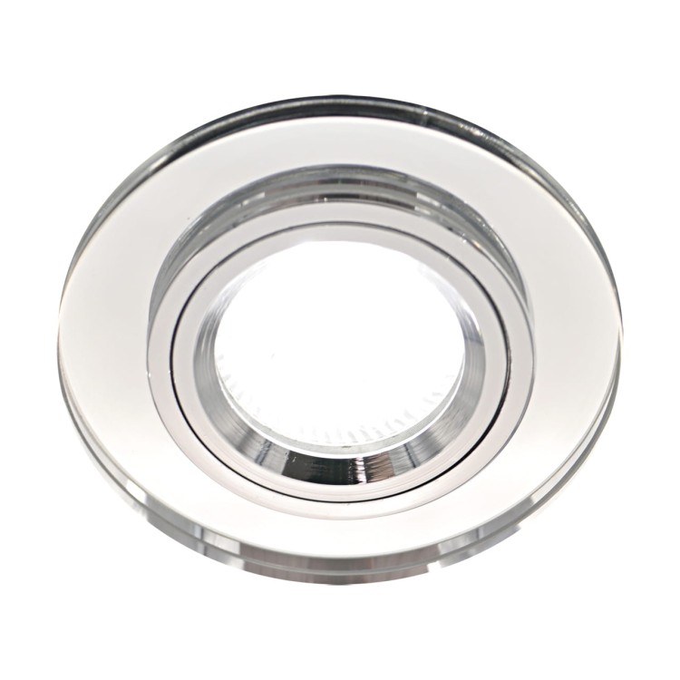 Oczko sufitowe LED okrągłe RIANA C CHROME 02921 Struhm Ideus szklane wpuszczane do zabudowy sufitu podwieszanego lampa oprawa przezroczysty przezroczyste szkło chrom