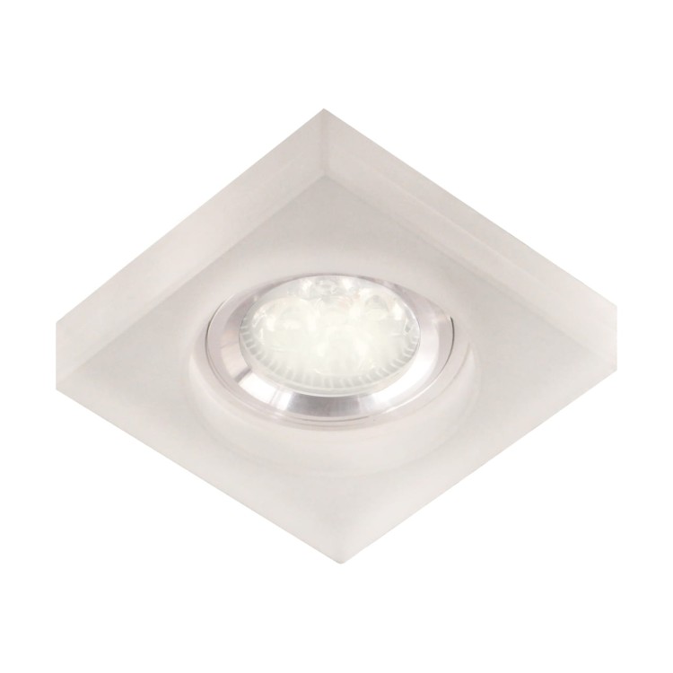 Oczko sufitowe LED kwadratowe SMD LED ADEL LED D CHROME CW 03184 Struhm Ideus szklane wpuszczane do zabudowy sufitu podwieszanego lampa oprawa mrożone szkło chrom