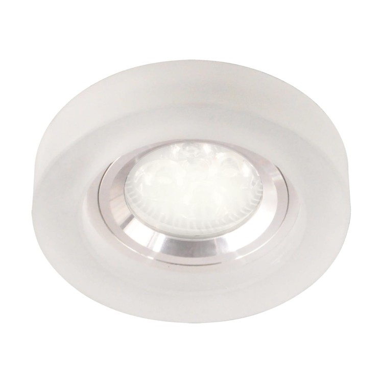 Oczko sufitowe LED okrągłe SMD LED ADEL LED C CHROME CW 03183 Struhm Ideus szklane wpuszczane do zabudowy sufitu podwieszanego lampa oprawa mrożone szkło chrom