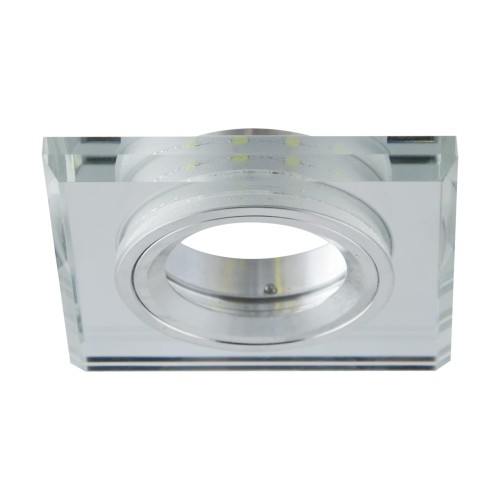 Oczko sufitowe LED kwadratowe SMD LED STAN LED D CHROME CW 02919 Struhm Ideus szklane wpuszczane do zabudowy sufitu podwieszanego lampa oprawa przezroczysty przezroczyste szkło chrom
