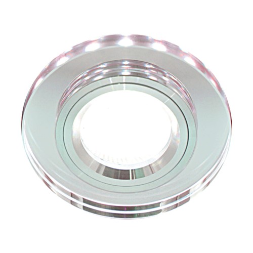 Oczko sufitowe LED okrągłe SMD LED RIANA LED C CHROME CW 02918 Struhm Ideus szklane wpuszczane do zabudowy sufitu podwieszanego lampa oprawa przezroczysty przezroczyste szkło chrom
