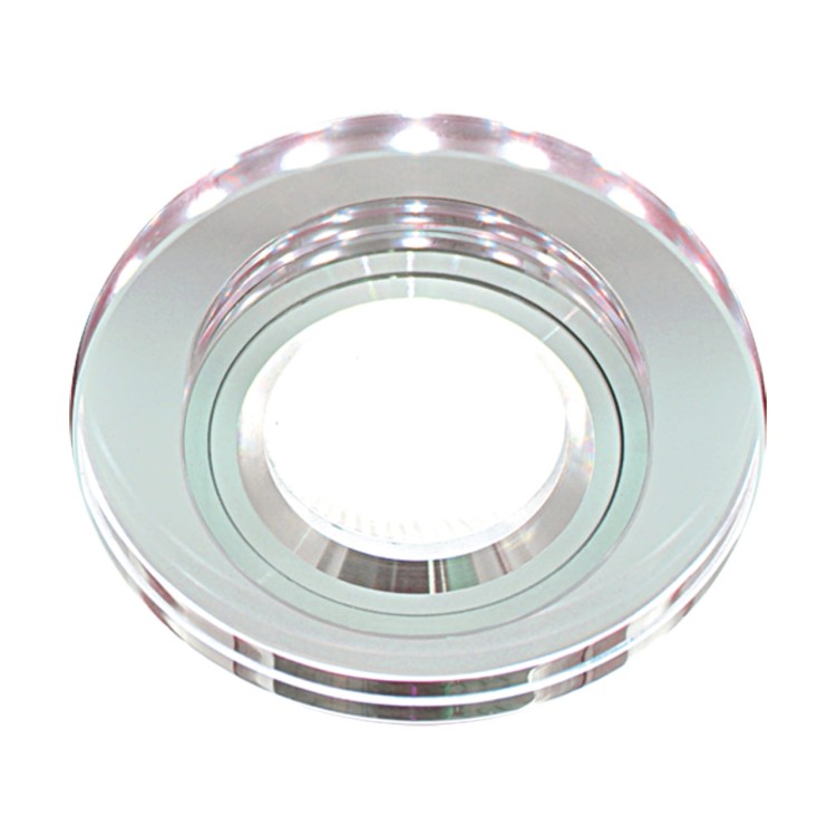 Oczko sufitowe LED okrągłe SMD LED RIANA LED C CHROME CW 02918 Struhm Ideus szklane wpuszczane do zabudowy sufitu podwieszanego lampa oprawa przezroczysty przezroczyste szkło chrom