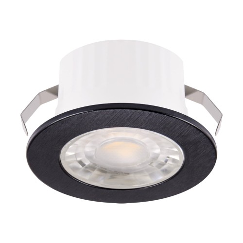 Oczko sufitowe LED okrągłe SMD LED FIN LED C 3W BLACK NW 03873 Struhm Ideus 4100K IP44 wpuszczane do zabudowy sufitu podwieszanego lampa oprawa barwa dzienna neutralna czarne czarna czarny