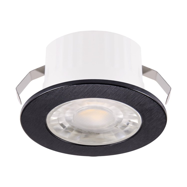 Oczko sufitowe LED okrągłe SMD LED FIN LED C 3W BLACK NW 03873 Struhm Ideus 4100K IP44 wpuszczane do zabudowy sufitu podwieszanego lampa oprawa barwa dzienna neutralna czarne czarna czarny