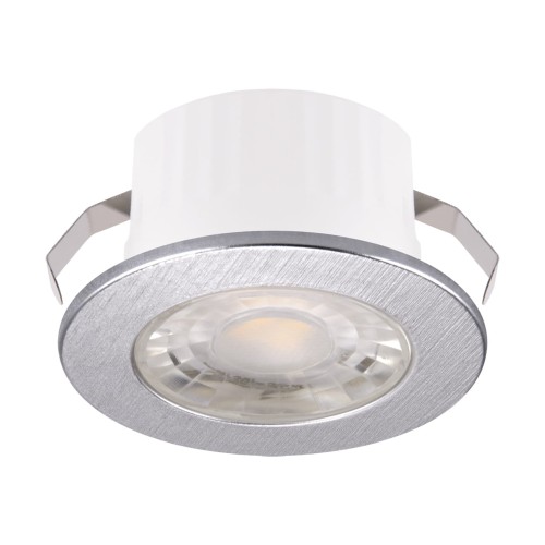 Oczko sufitowe LED okrągłe SMD LED FIN LED C 3W SILVER NW 03871 Struhm Ideus 4100K IP44 wpuszczane do zabudowy sufitu podwieszanego lampa oprawa barwa dzienna neutralna srebrne srebrna srebrny