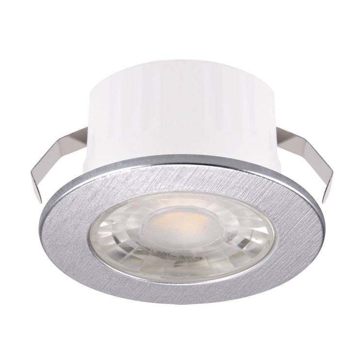 Oczko sufitowe LED okrągłe SMD LED FIN LED C 3W SILVER NW 03871 Struhm Ideus 4100K IP44 wpuszczane do zabudowy sufitu podwieszanego lampa oprawa barwa dzienna neutralna srebrne srebrna srebrny