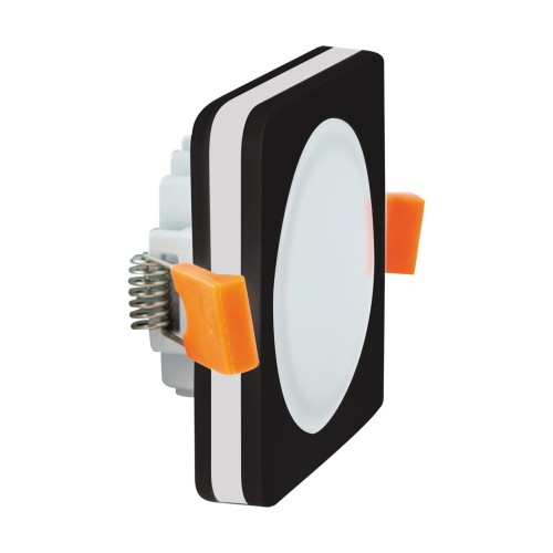 Oczko sufitowe LED kwadratowe SMD LED GOTI LED D BLACK 5W NW 03200 Struhm Ideus 4000K wpuszczane do zabudowy sufitu podwieszanego lampa oprawa barwa dzienna neutralna czarne czarna czarny