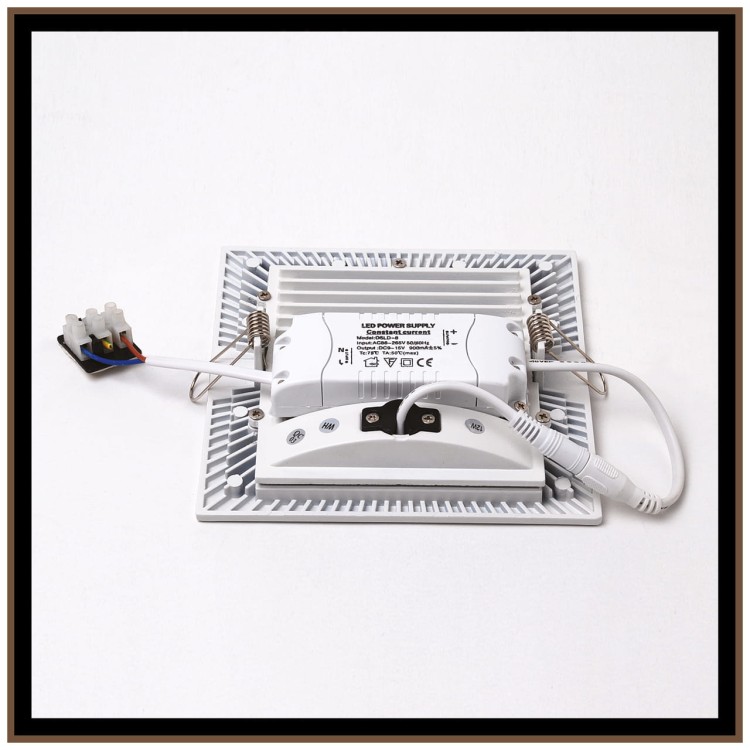 Sufitowa oprawa downlight LED kwadratowa SMD LED MILTON LED D 12W WHITE WW 02126 Struhm Ideus wpuszczane do zabudowy sufitu podwieszanego lampa oprawa barwa ciepła ciepłobiała biała białe biały