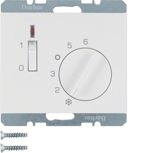 K.1 Reg. temp. pom. st. zw., el. centr., łącznikiem i diodą biały 20307109 HAGER BERKER