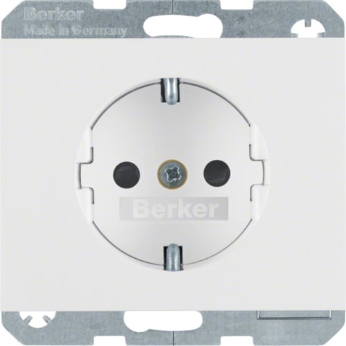 K.1 Gniazdo SCHUKO z przesł. st. biały 47357009 HAGER BERKER