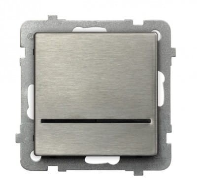 Łącznik jednobiegunowy pojedynczy z podświetleniem Stal Inox ŁP-1RMS/m/37 Sonata OSPEL Wyłącznik metalowy