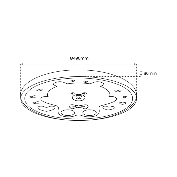 Plafoniera BEAR PINK 34W LED O490 mm ML0247 Milagro