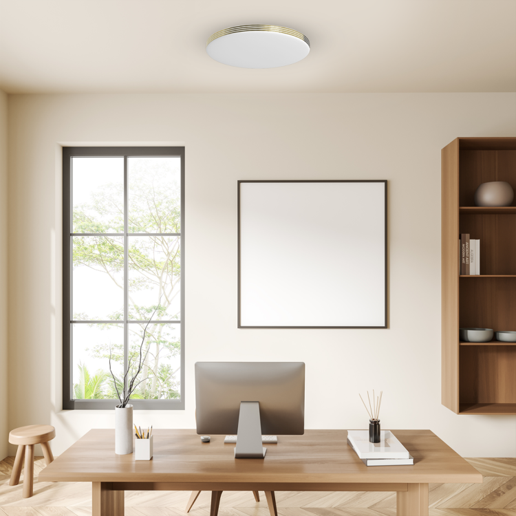 Plafoniera Plafon BEVER 16W LED 330mm ML0251 Milagro IP44 do łazienki salonu sypialni korytarza jadalni oprawa lampa sufitowa nowoczesna oświetleniowa złoty złota barwa neutralna biała dzienna Inspiracje Premium