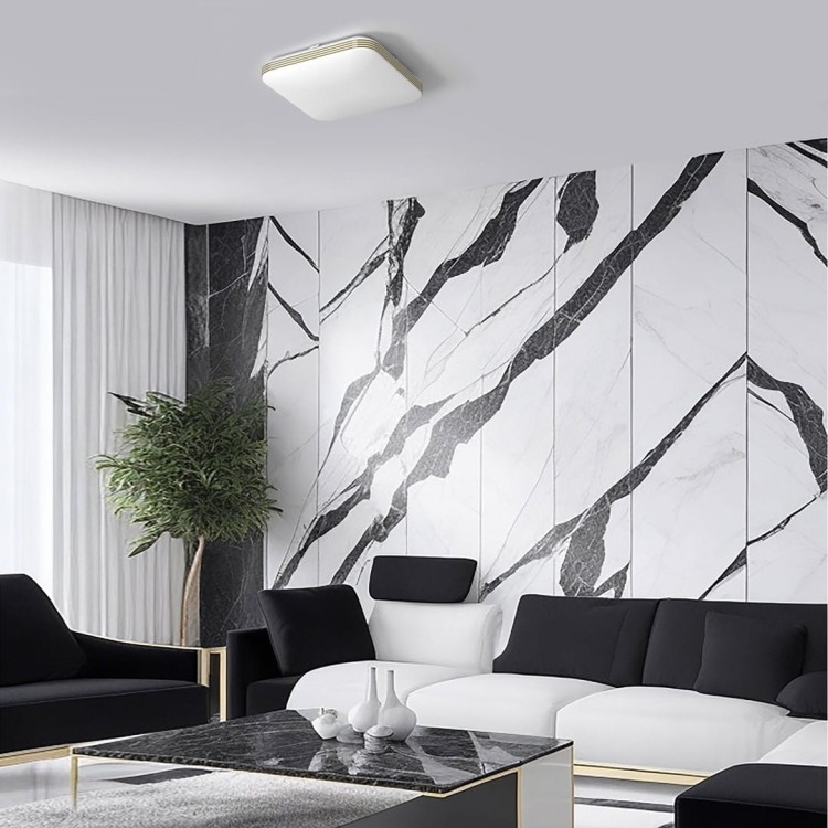 Plafoniera Plafon DABAR 17W LED ML0253 Milagro IP44 do łazienki sypialni korytarza jadalni oprawa lampa sufitowa nowoczesna oświetleniowa złota złoty barwa neutralna biała dzienna Inspiracje Premium