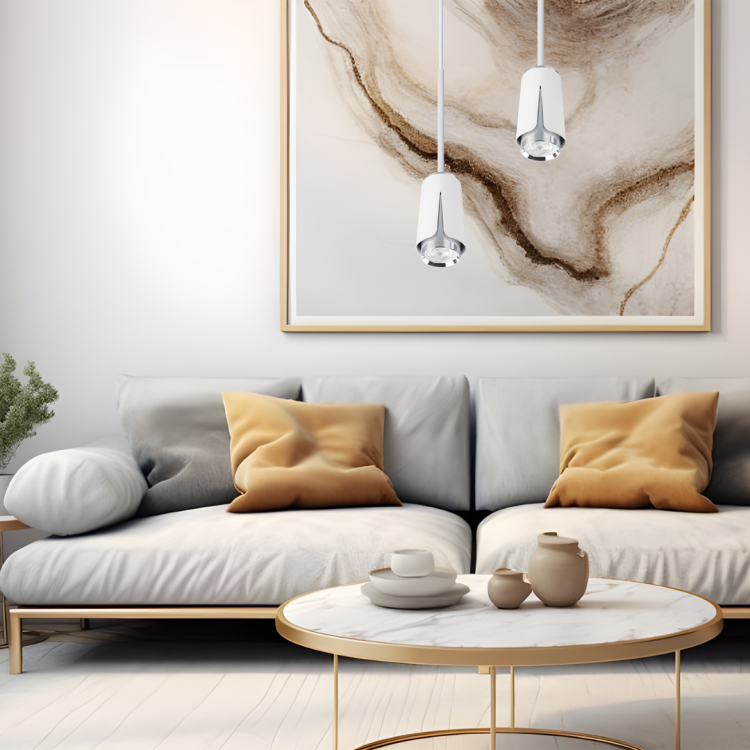 FLOWER WHITE CHROME LAMPA WISZĄCA 1xGU10 ML0275 Milagro