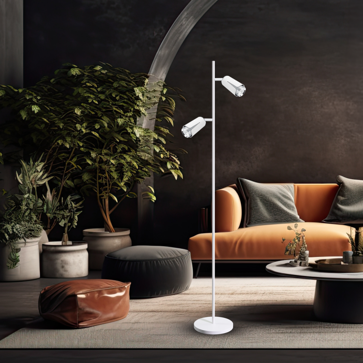 FLOWER WHITE CHROME LAMPA PODŁOGOWA 1xGU10 ML0277 Milagro