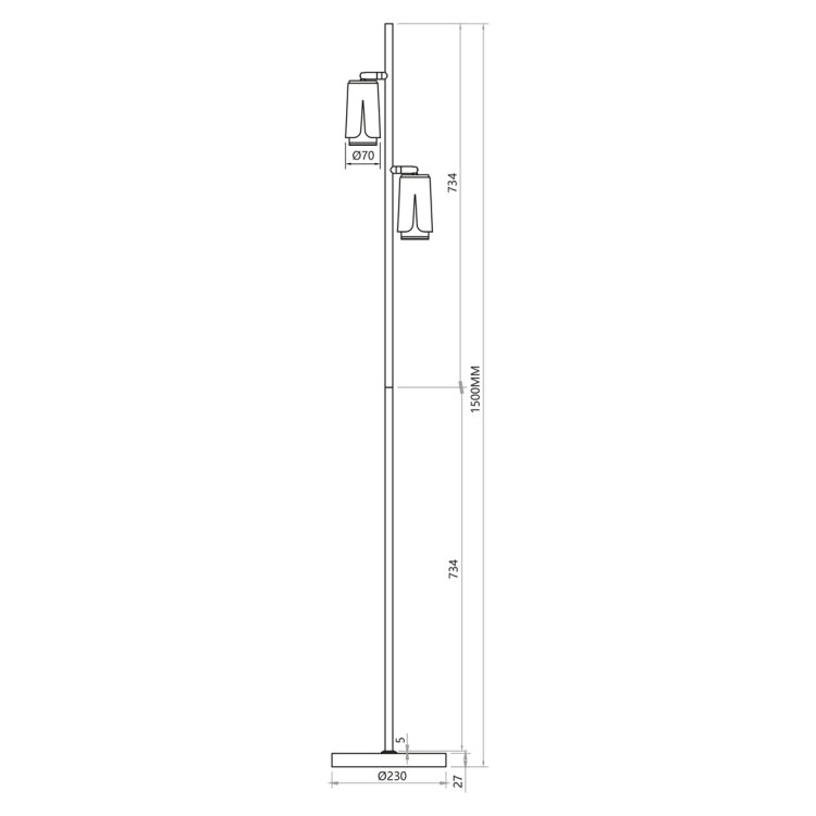 FLOWER WHITE CHROME LAMPA PODŁOGOWA 1xGU10 ML0277 Milagro