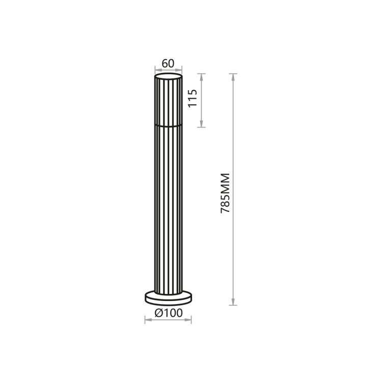 VERTICAL BLACK LAMPA OGRODOWA 1xGU10 IP44 ML0301 Milagro