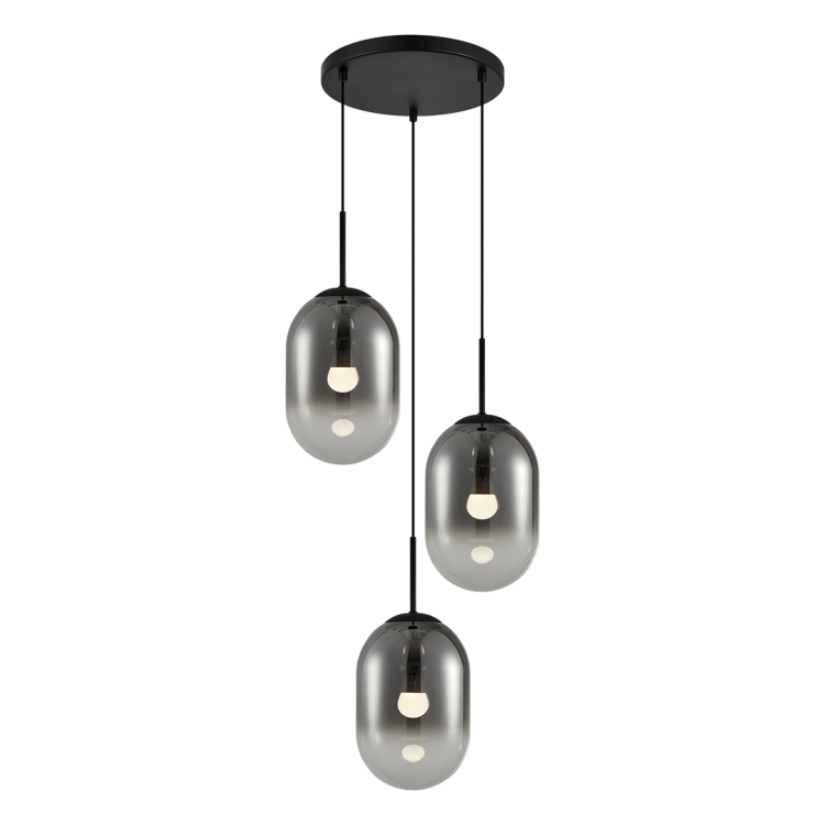 Lampa wisząca ALIAS BLACK 3xE14 koło ML0320 Milagro