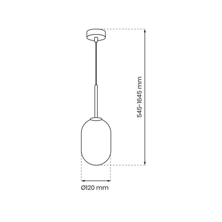Lampa wisząca ALIAS BLACK 1xE14 fi 120 ML0322 Milagro
