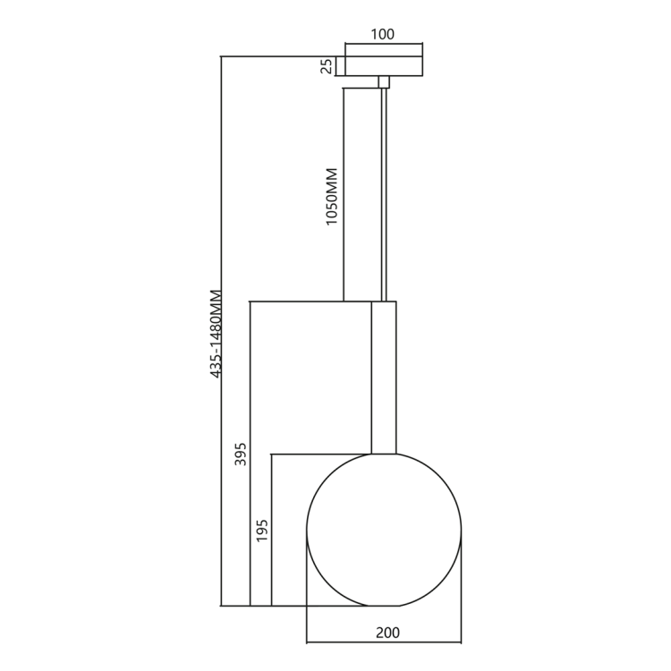 Lampa wisząca NIKO BLACK 1xG9 fi 200 ML0329 Milagro