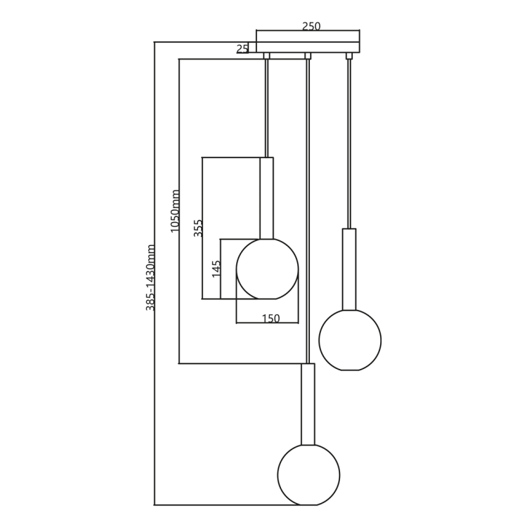 Lampa wisząca NIKO GOLD 3xG9 ML0332 Milagro